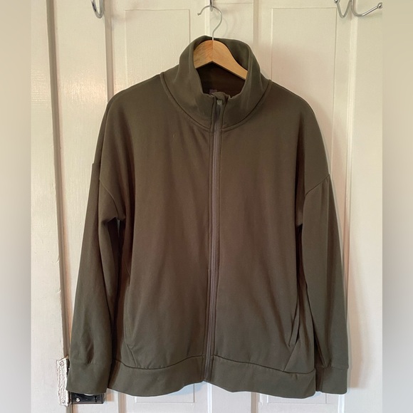 Mondetta Fleece Jacket Green large Womens Full Zip Up Front soft cozy - Picture 1 of 5